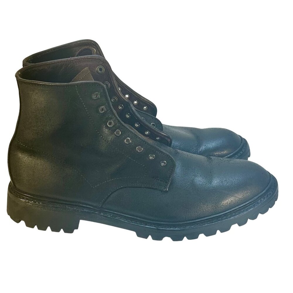 Allen Edmonds Higgins Mill Mens 10.5 Husk Suede Vibram Lug Black Brown *READ - Picture 3 of 11